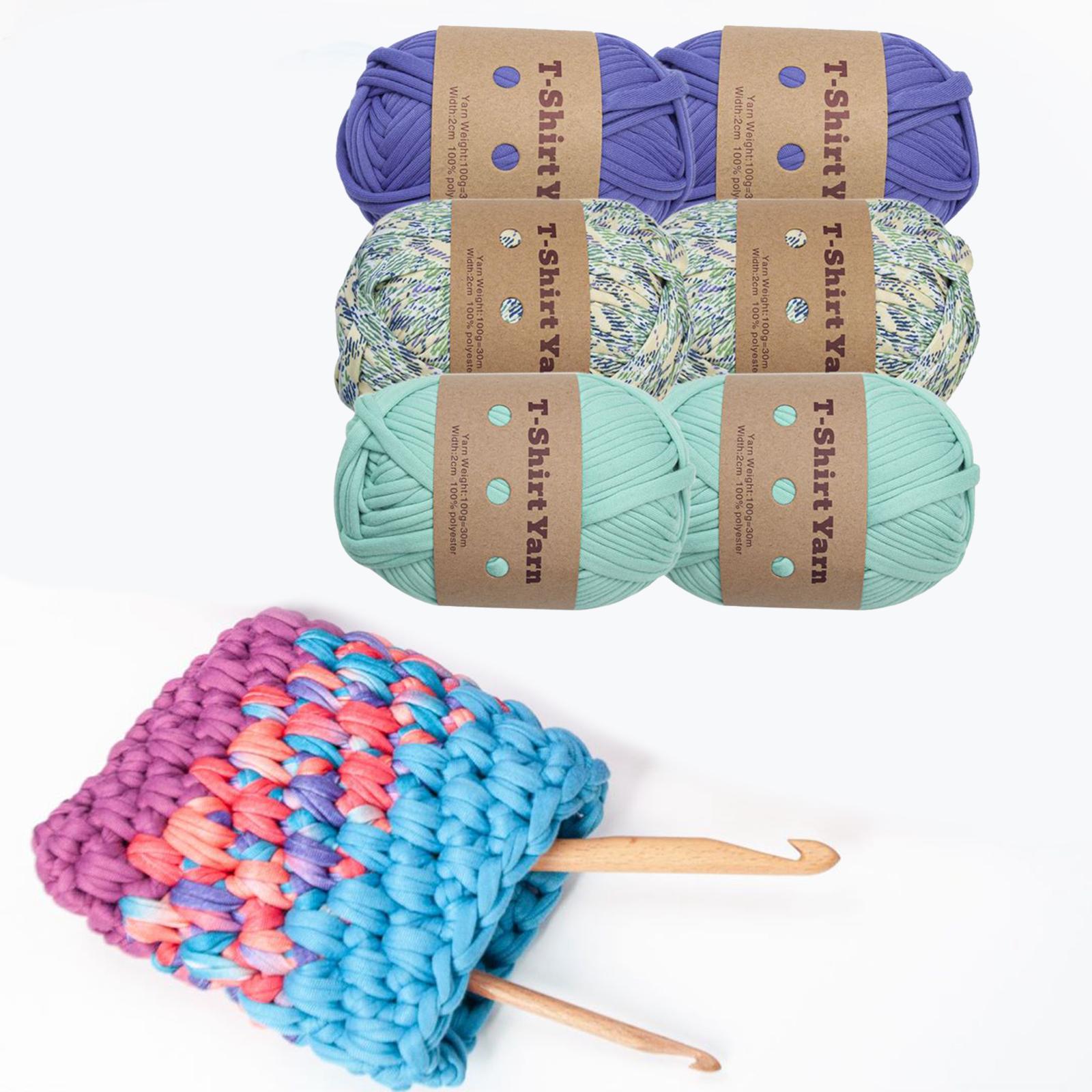 6Pcs T Shirt Crocheting Tube Giant Yarn for Blanket Macrame Pillow