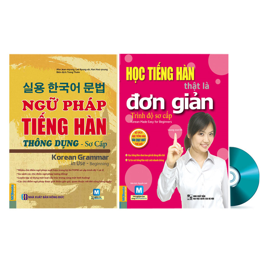 Combo Ngữ Pháp Tiếng Hàn Thông Dụng Và Tiếng Hàn Thật Là Đơn Giản Trình Độ Sơ Cấp Tặng DVD Kho Tài Liệu Vô Giá Giúp Học Tiếng Hàn Từ Con Số 0