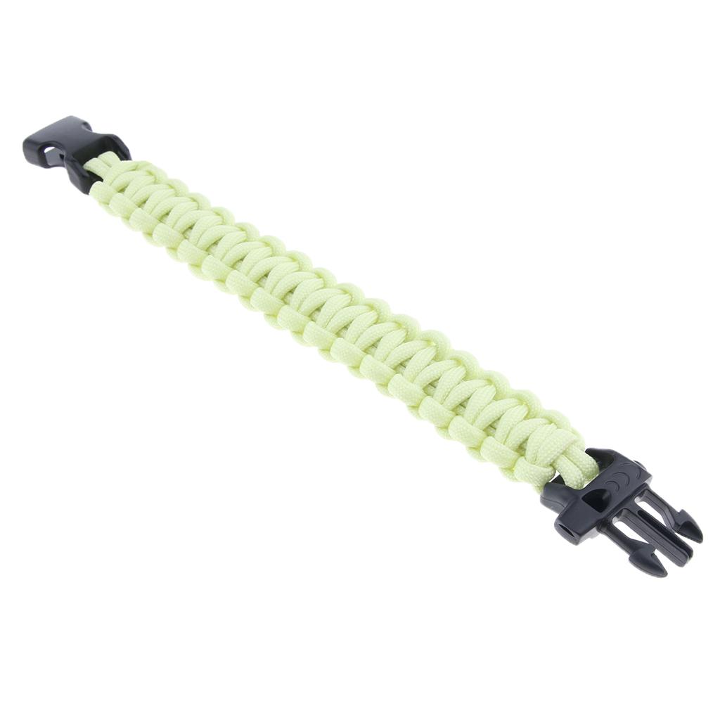 Outdoor Camping Hiking Survival Rope Paracord Bracelet with Buckle yellow