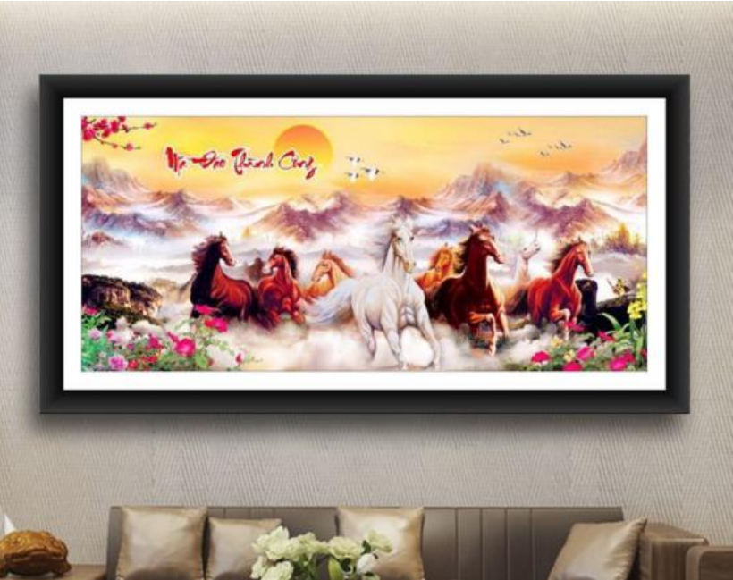 Tranh đính đá mã đáo thành công VS485 - 120 x 60 cm - chưa đính