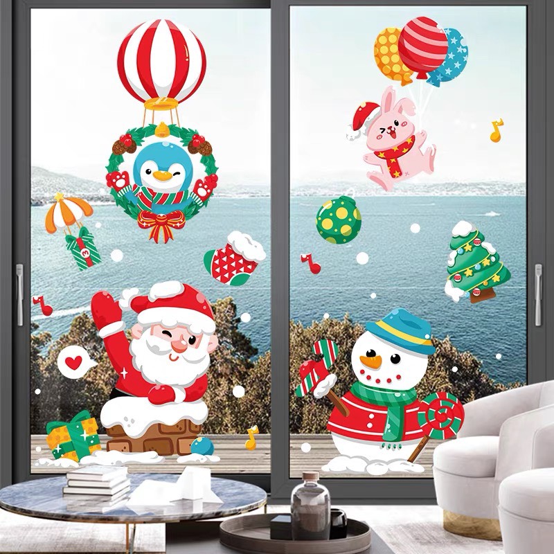 Decal Dán Kính Trang Trí Noel Hít Tĩnh Điện ( ko cần keo ) AMJ046