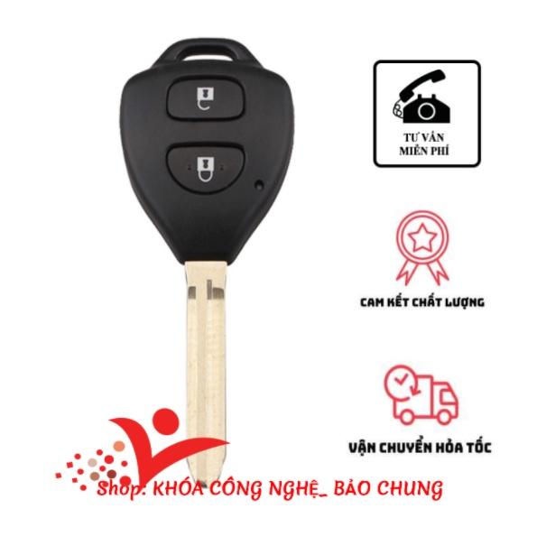 Vỏ chìa khóa 2 nút xe toyota vios đời trước 2014, yaris 2006-2013, inova 2012