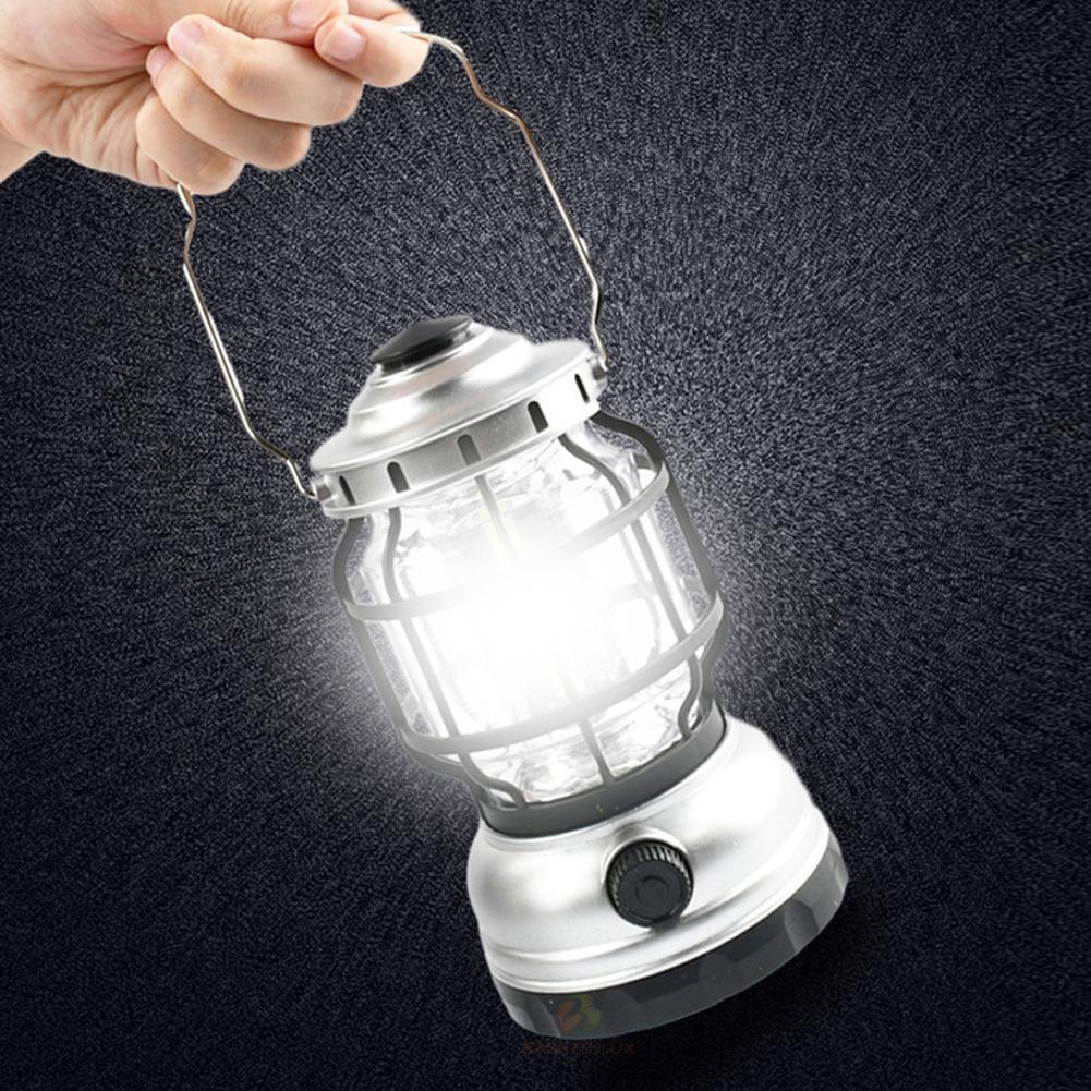 Đèn chiếu sáng bằng sắt cầm tay chống thấm nước có chức năng điều chỉnh độ sáng linh hoạt mang đi du lịch ngoài trời/ cắm trại/ chơi thể thao