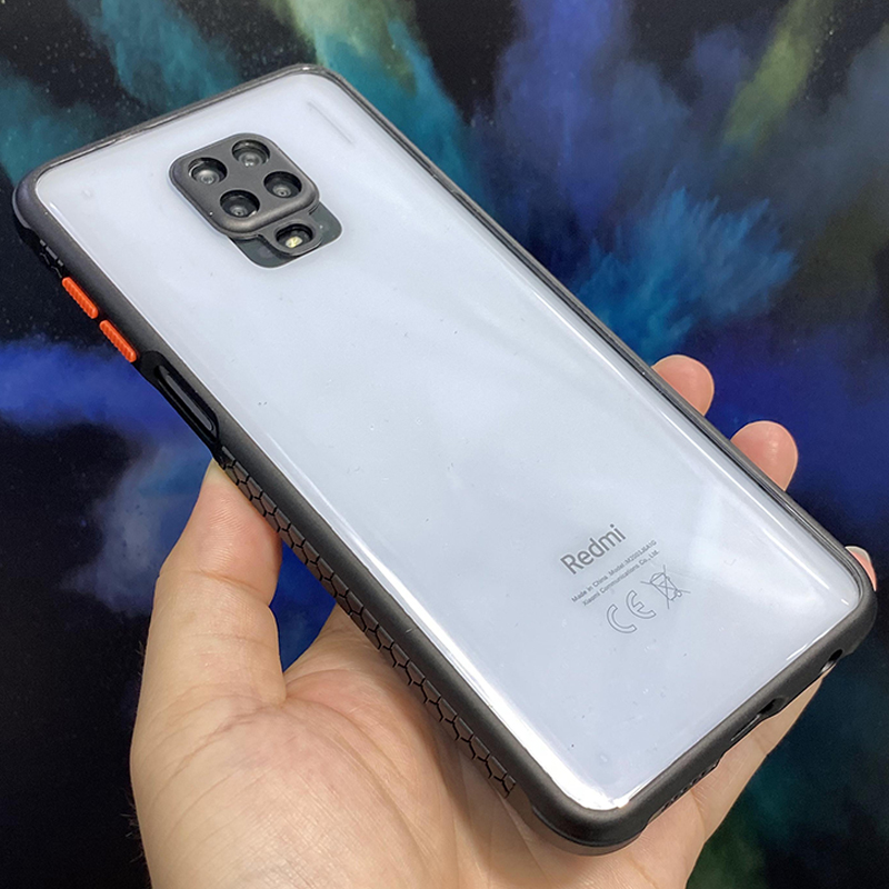 Ốp lưng cho Xiaomi Redmi Note 9S - Note 9 Pro trong viền màu che camera 4 Gốc chống sốc