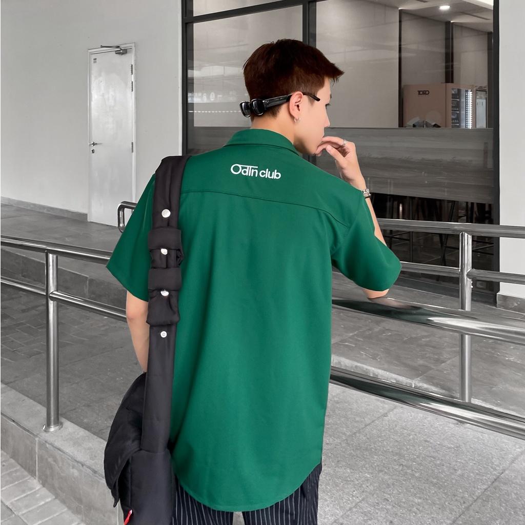 ÁO SƠMI CỘC TAY ODIN CLUB EMBROIDER, Áo sơ-mi cộc tay form rộng unisex, Local Brand ODIN CLUB