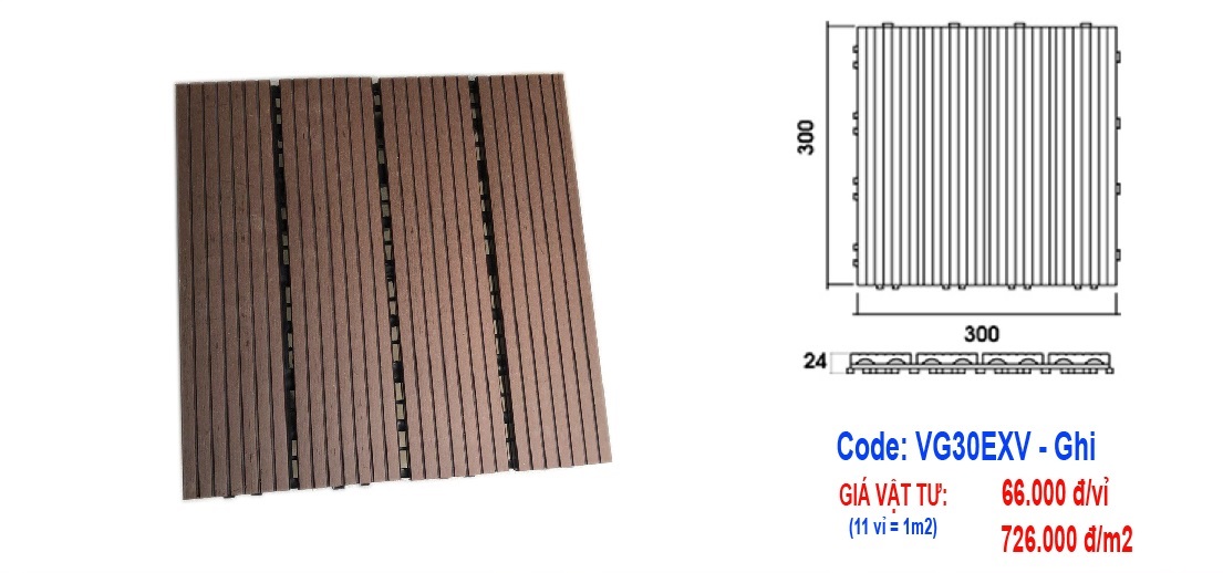 Vỉ gỗ nhựa ngoài trời lót sàn ban công chung cư - Sàn gỗ lót sàn ban công chung cư - Sàn gỗ chất lượng cao