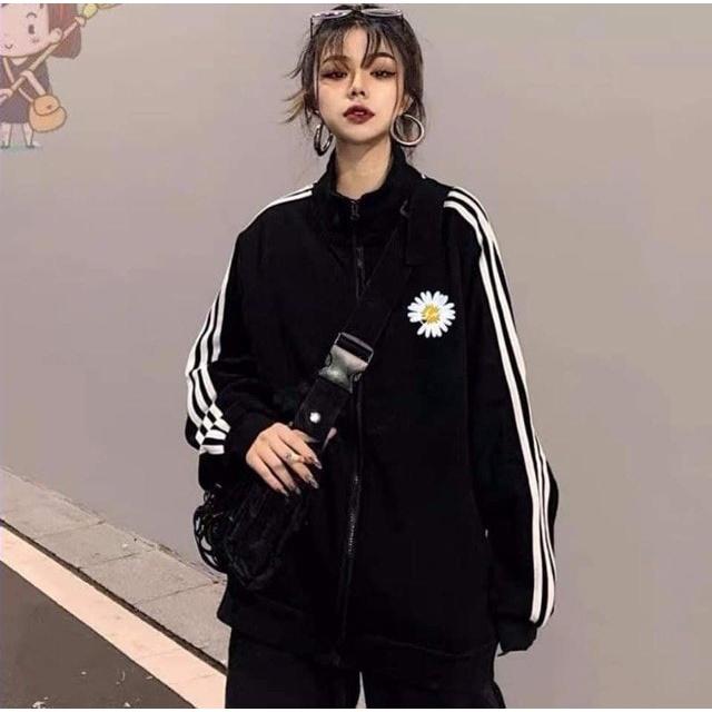 Áo khoác nỉ nam nữ form rộng ba sọc tay phong cách ulzzang unisex