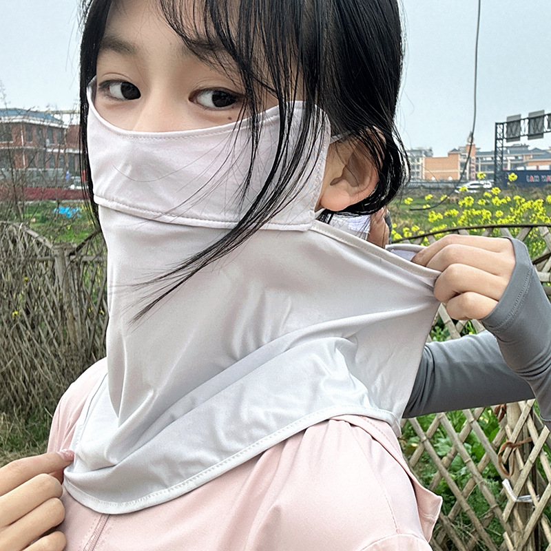 Mặt nạ che mặt dài chống nắng facekini lái xe ngoài trời che toàn mặt chống tia cực tím