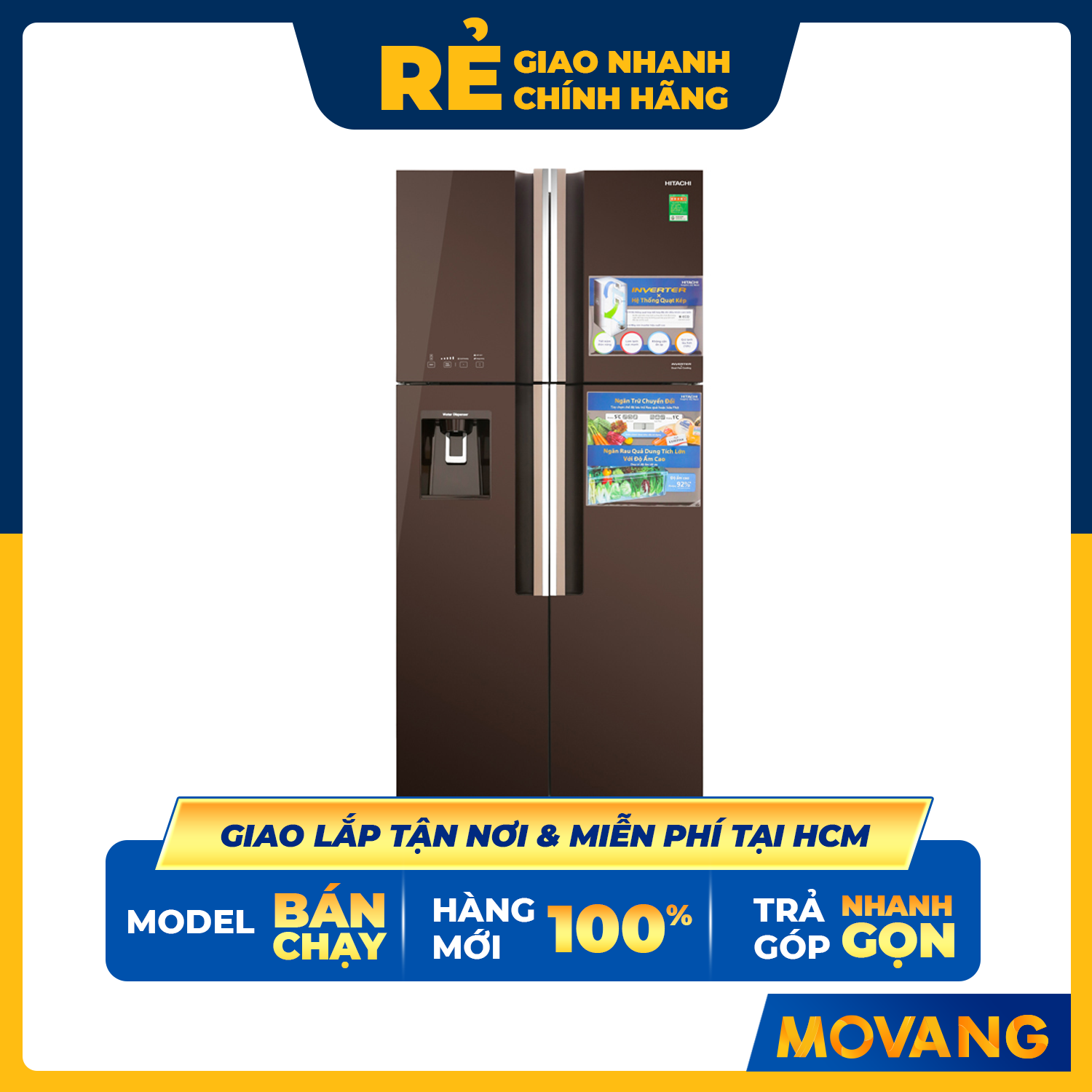 Tủ Lạnh Inverter Hitachi R-FW690PGV7-GBW - Hàng chính hãng