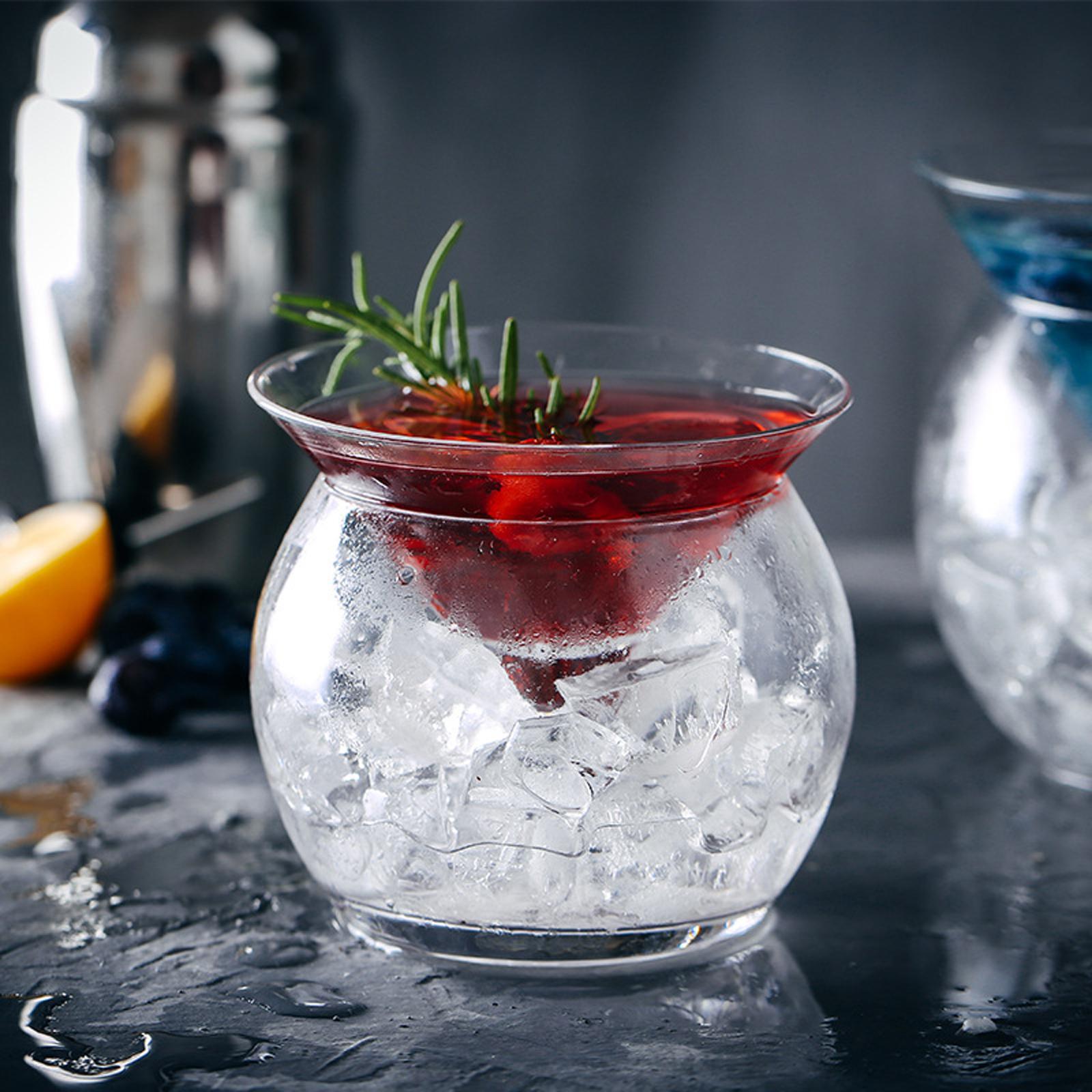 2 Set Molecular Cup Iced Caviar Liquor Conical Glass for Home Bar S + L