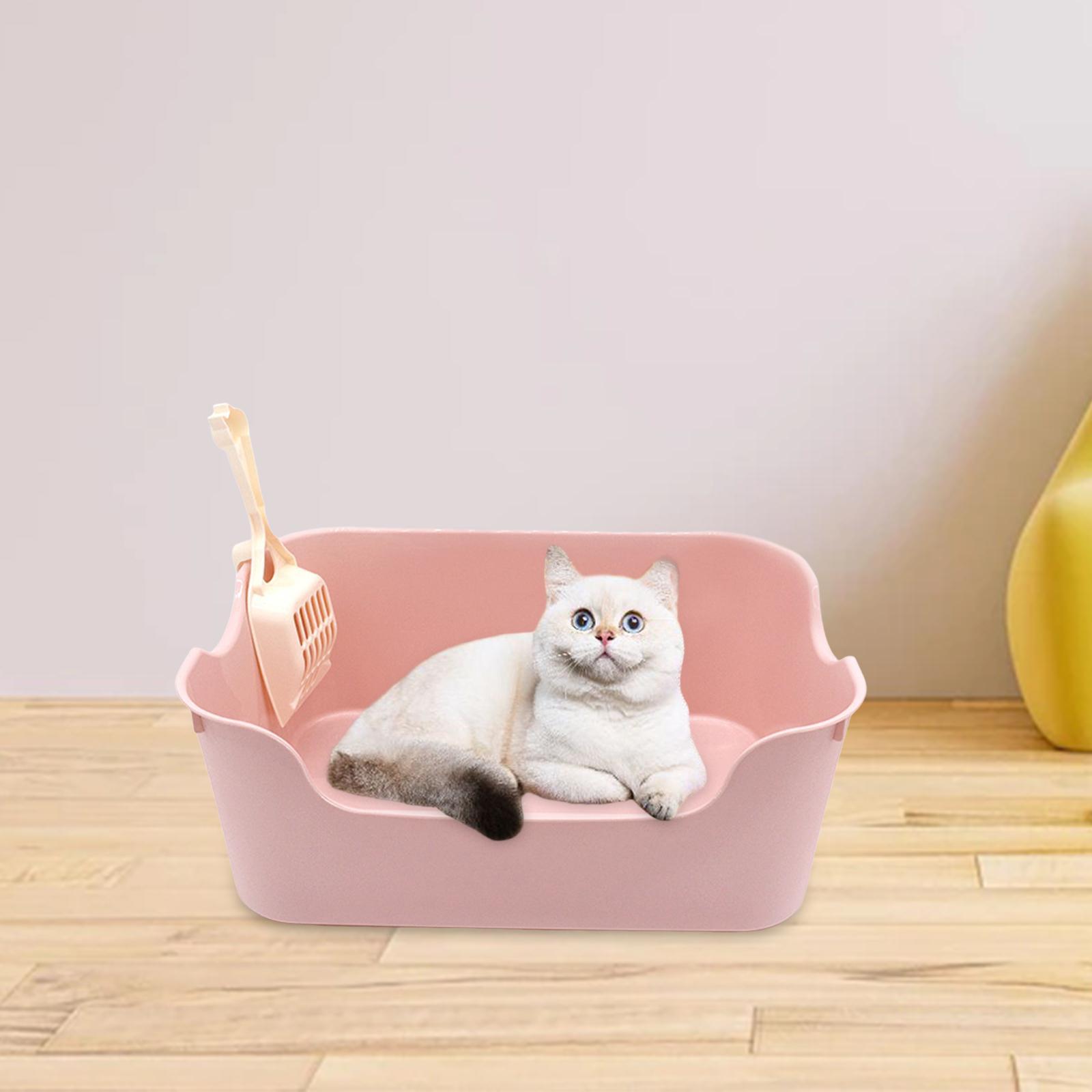 Cat Litter Box for Rabbit with Cat Litter Shovel Splashproof Pet Litter Tray