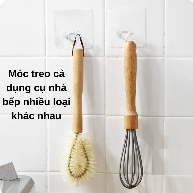 Bộ 10 móc dán tường kẹp giữ dây điện, phích cắm, treo đồ trong suốt