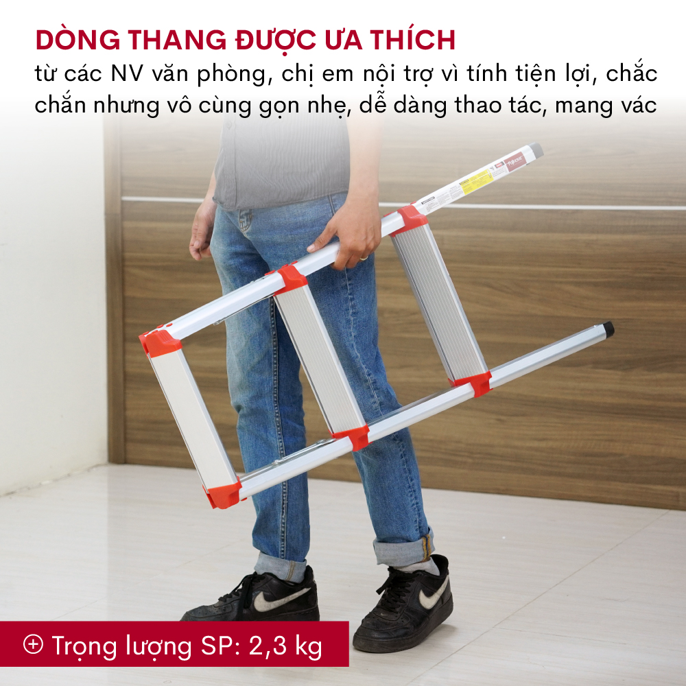 Hình ảnh Thang nhôm gấp chữ A Fujihome DL203, 3 bậc cao 0.76 mét - Hàng chính hãng