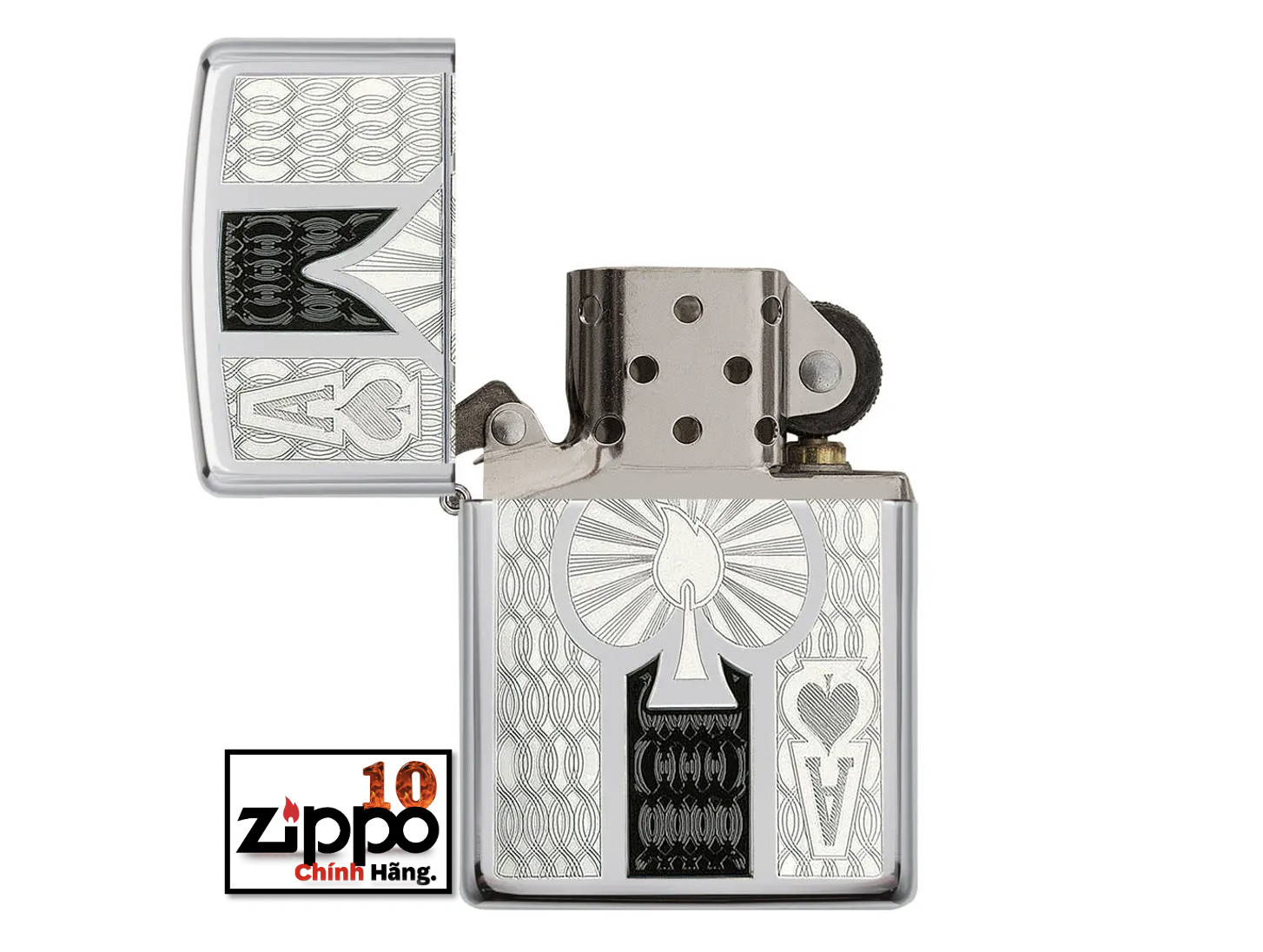 Bật lửa Zippo 24196 Intricate Spade Design - Chính hãng 100%