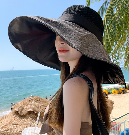 Mũ chống nắng nữ rộng vành cao cấp phong cách Hàn, nón rộng vành chống nắng chống tia UV tuyệt đối