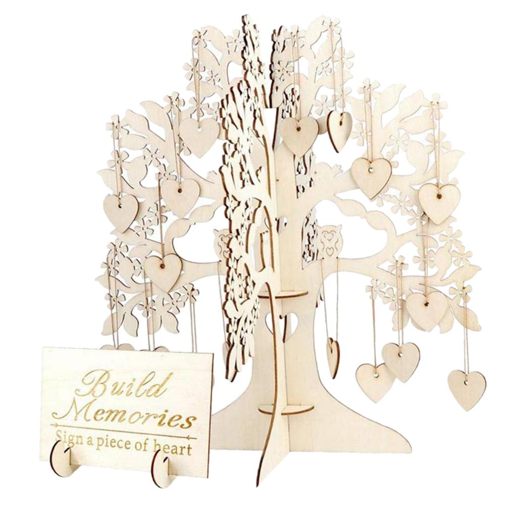 Wood Wishing Tree Guest Sign Book Table Centrepiece Decor for Wedding