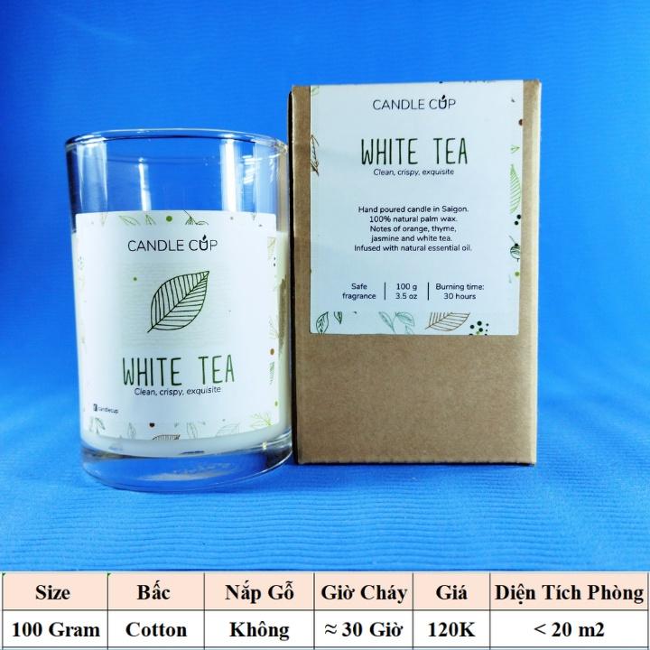 Nến thơm AGAYA (Candle Cup) mùi White Tea - Nến thơm tinh dầu thiên nhiên hương thơm của sự thuần khiết và tinh tế