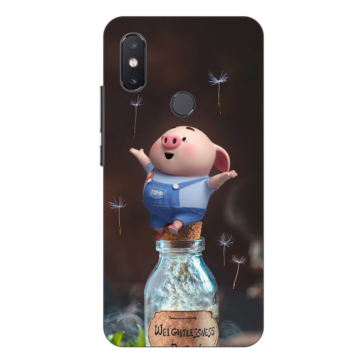Ốp lưng điện thoại Xiaomi Mi 8 SE hình Heo Con Thư Giãn - Hàng chính hãng