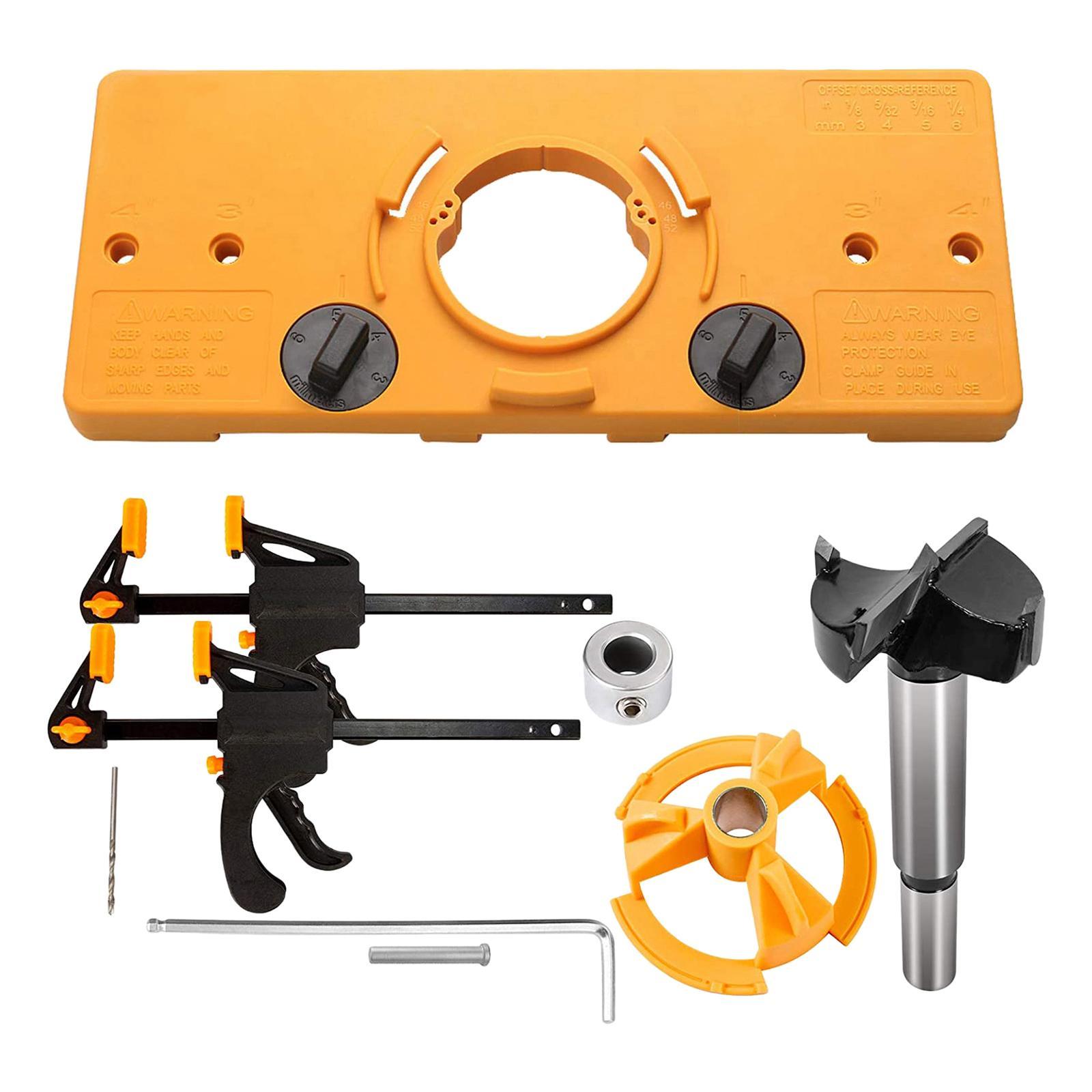 35mm Hinge Drilling Jig Guide Locator Drilling Tool for Woodworking Door Cabinet
