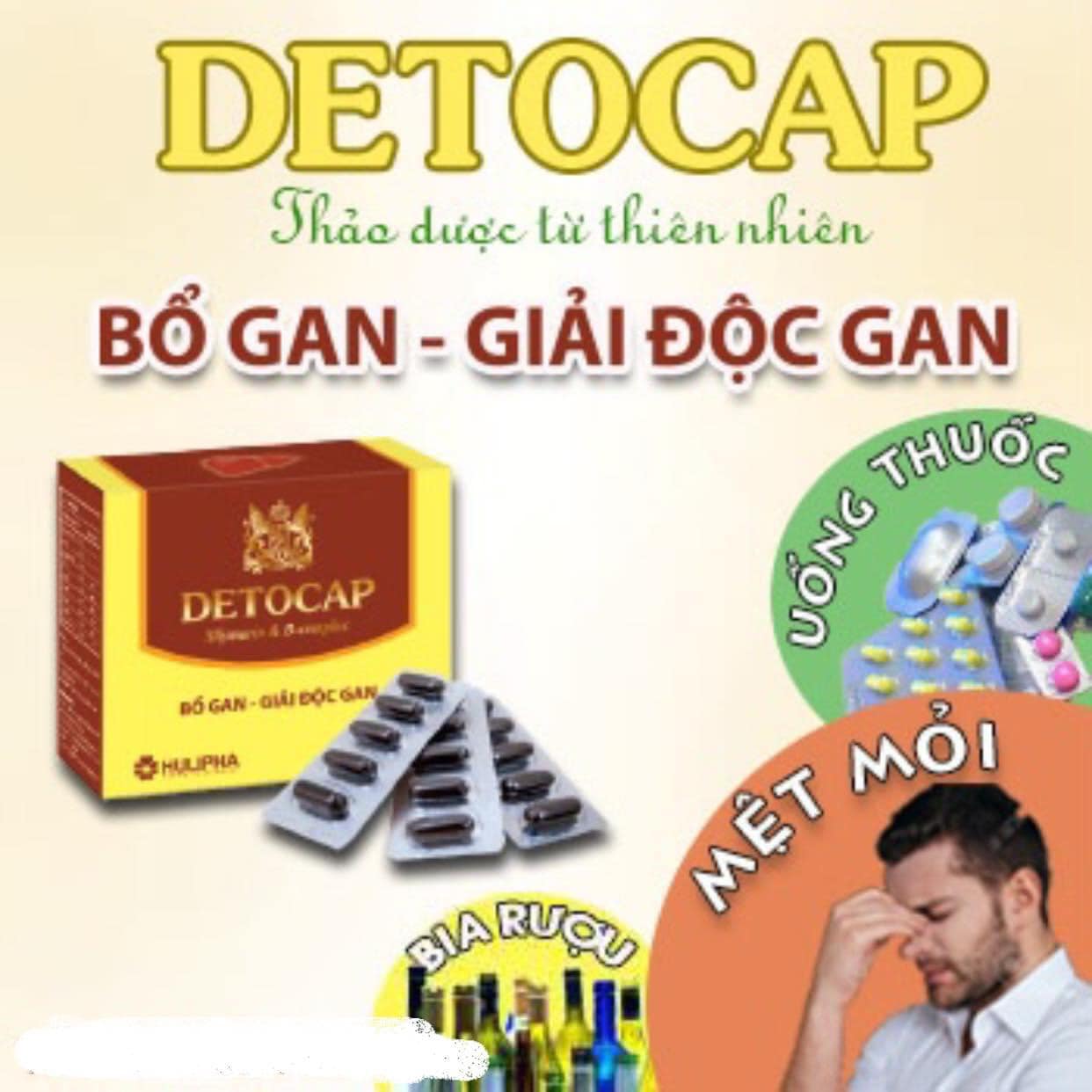 Thực phẩm chức năng Nhân Sinh Detocap hỗ trợ tăng cường chức năng gan, giải độc gan, bổ gan lợi mật 