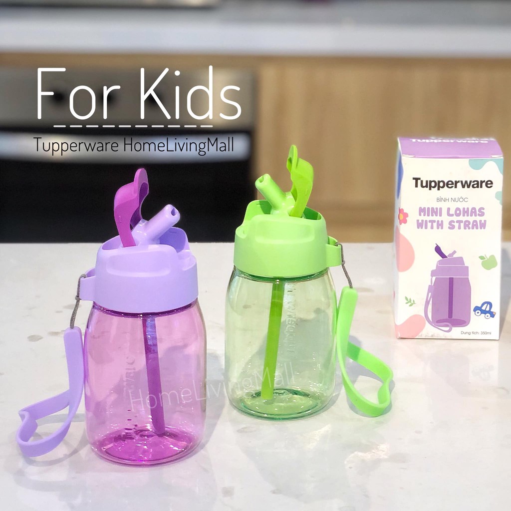 Bình Nước Tupperware Lohas Có Ống Hút 350ml