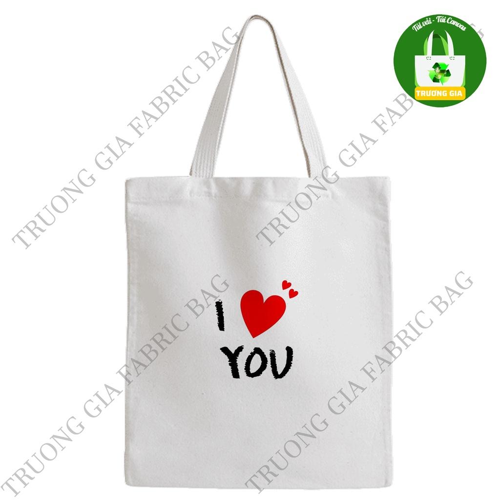 TúI Vải tote canvas Trắng in hình LETTER không khóa kéo 26x33 Trương Gia Túi Vải - Túi Canvas