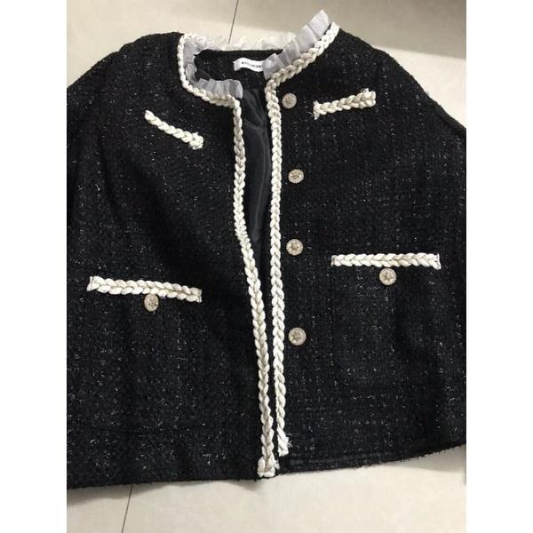 Áo khoác dạ tweed cúc ngọc viền ren sang chảnh (Kèm Ảnh Thật