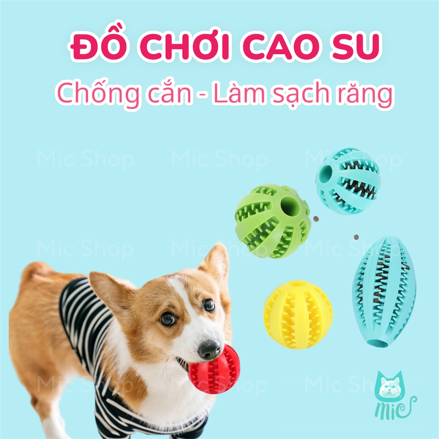 BÓNG ĐỒ CHƠI CAO SU CHỐNG CẮN, LÀM SẠCH RĂNG