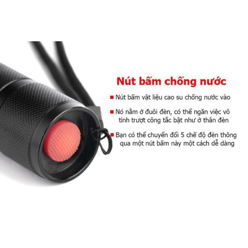 Đèn Pin Siêu Sáng SML - T6 Cao Cấp, Hợp Kim Thép Chống Nước, Pin Có Thể Sạc, Hàng Loại 1 Full Hộp Kèm Sạc