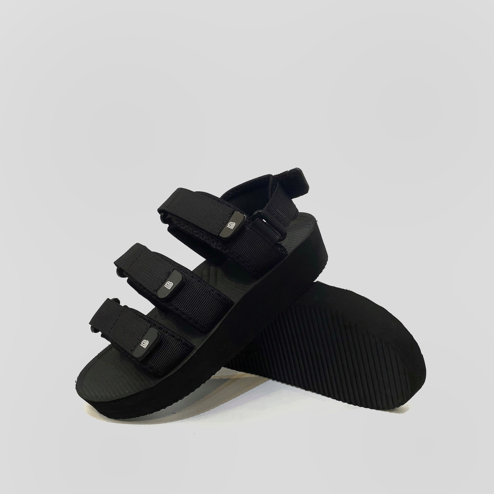 Giày Sandal Nữ The Bily 04W 3 Quai Ngang - Màu Đen BL04WD