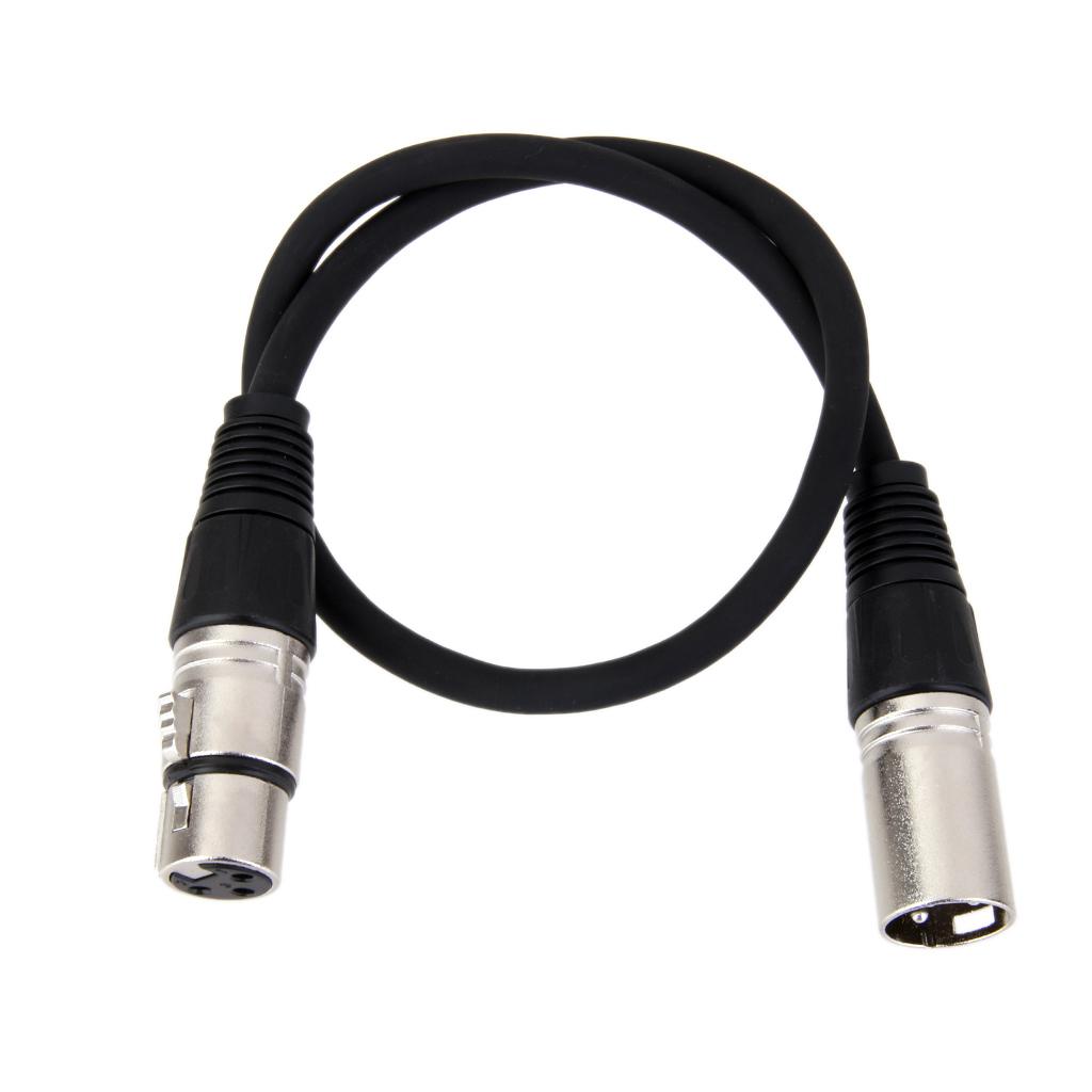 2 X XLR Male Female 3pin MIC Shielded Microphone Audio Cable Plug 0.5M 1M