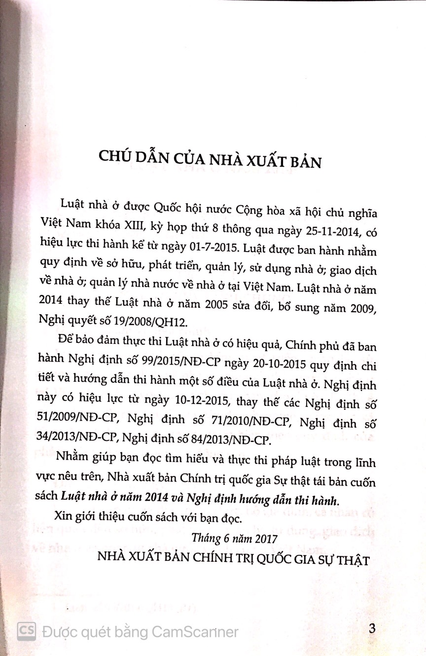 Luật nhà ở 2014 và nghị định hướng dẫn thi hành