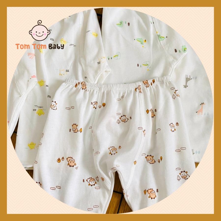 Quần sơ sinh cotton cao cấp CUNCON | Mẫu Quần Dài Họa Tiết rã đáy | Size 1,2,3 cho bé sơ sinh - 9kg