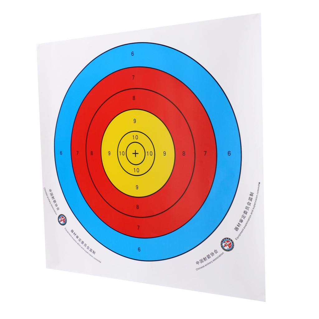 12 Pieces Professional Archery Target Paper For Recurve Bow Longbow 43x43cm