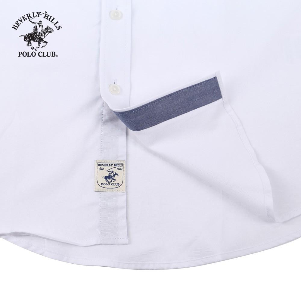 Áo sơ mi ngắn tay Nam Beverly Hills Polo Club Slimfit 100% cotton Trắng CMSSS20TL008