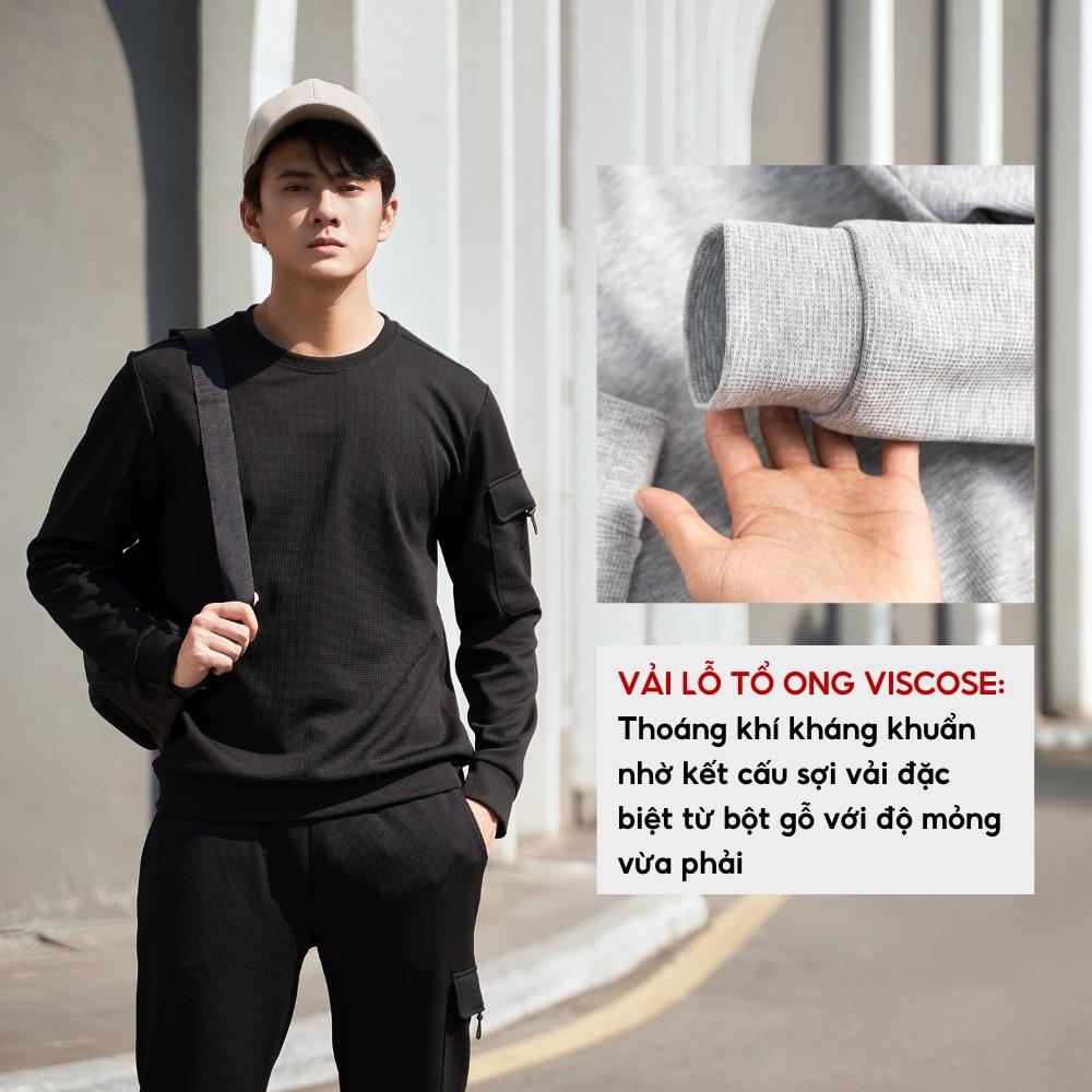 Bộ nỉ thể thao nam BILUXURY vải gỗ viscose cao cấp bền màu phom slimfit với độ ôm vừa tôn dáng