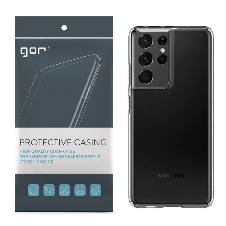 Ốp Lưng Silicon TPU trong suốt GOR cho Samsung Galaxy S21 / S21 Plus / S21 Ultra - Hàng Nhập Khẩu