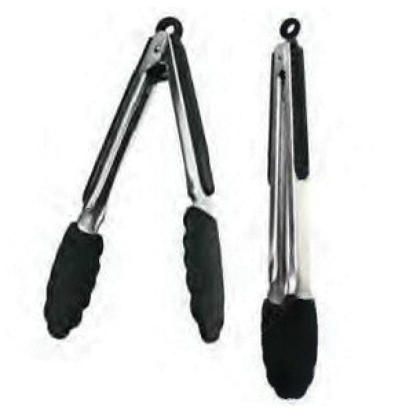 Kẹp Thịt Nướng BBQ Gắp Thức Ăn Inox Đầu Silicon Chịu Nóng 262 Độ C, Dài 23 cm An Toàn Nồi Chảo Chống Dính Update USA
