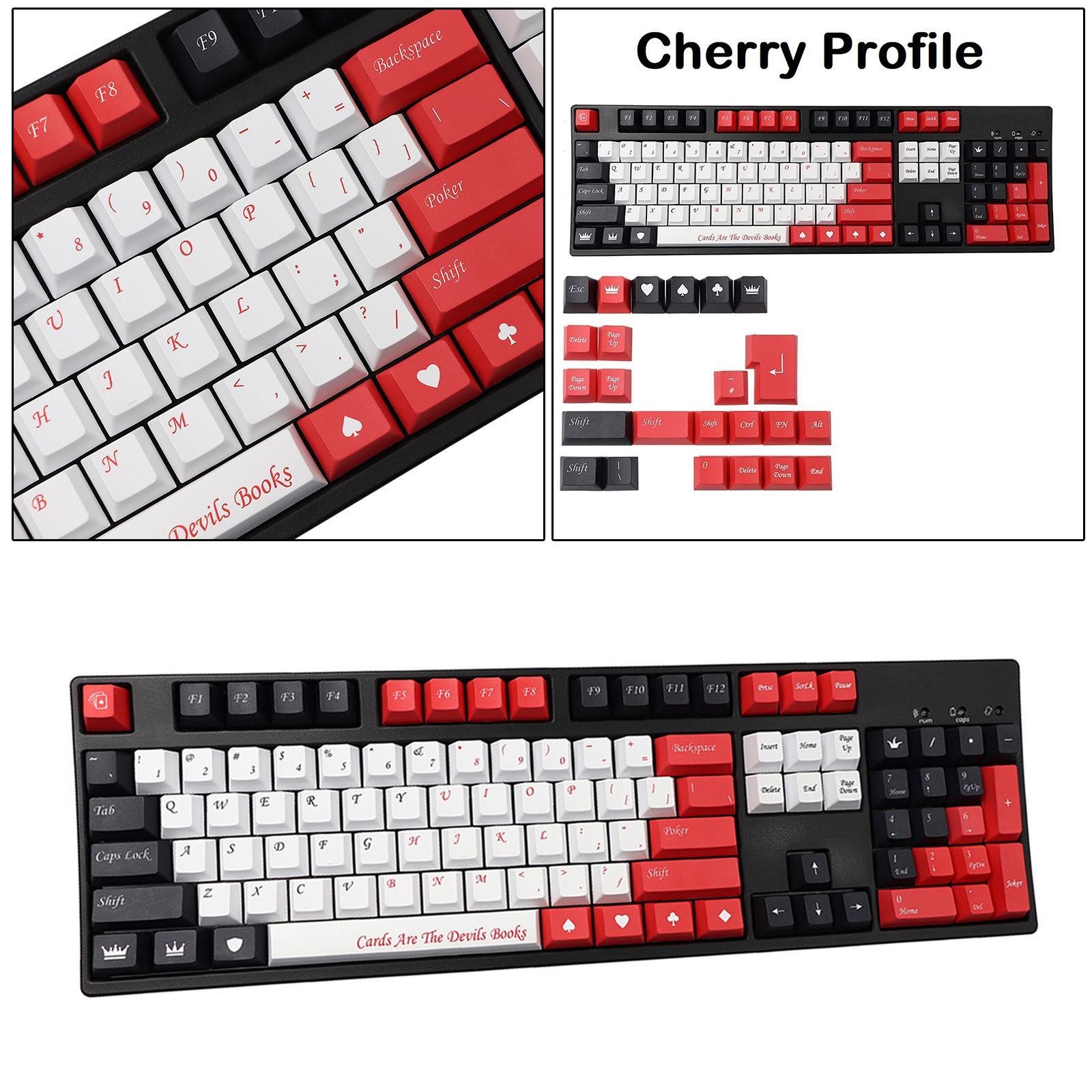 135-Key Poker theme Keycaps Keyset Switches for Cherry 87 keys Gaming