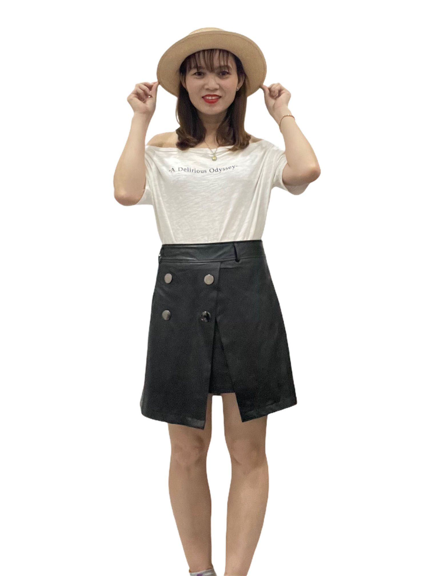 Chân Váy Chữ A Da Pu Lưng Cao Thời Trang Hàn Quốc V11 55-65 KG JIAMI