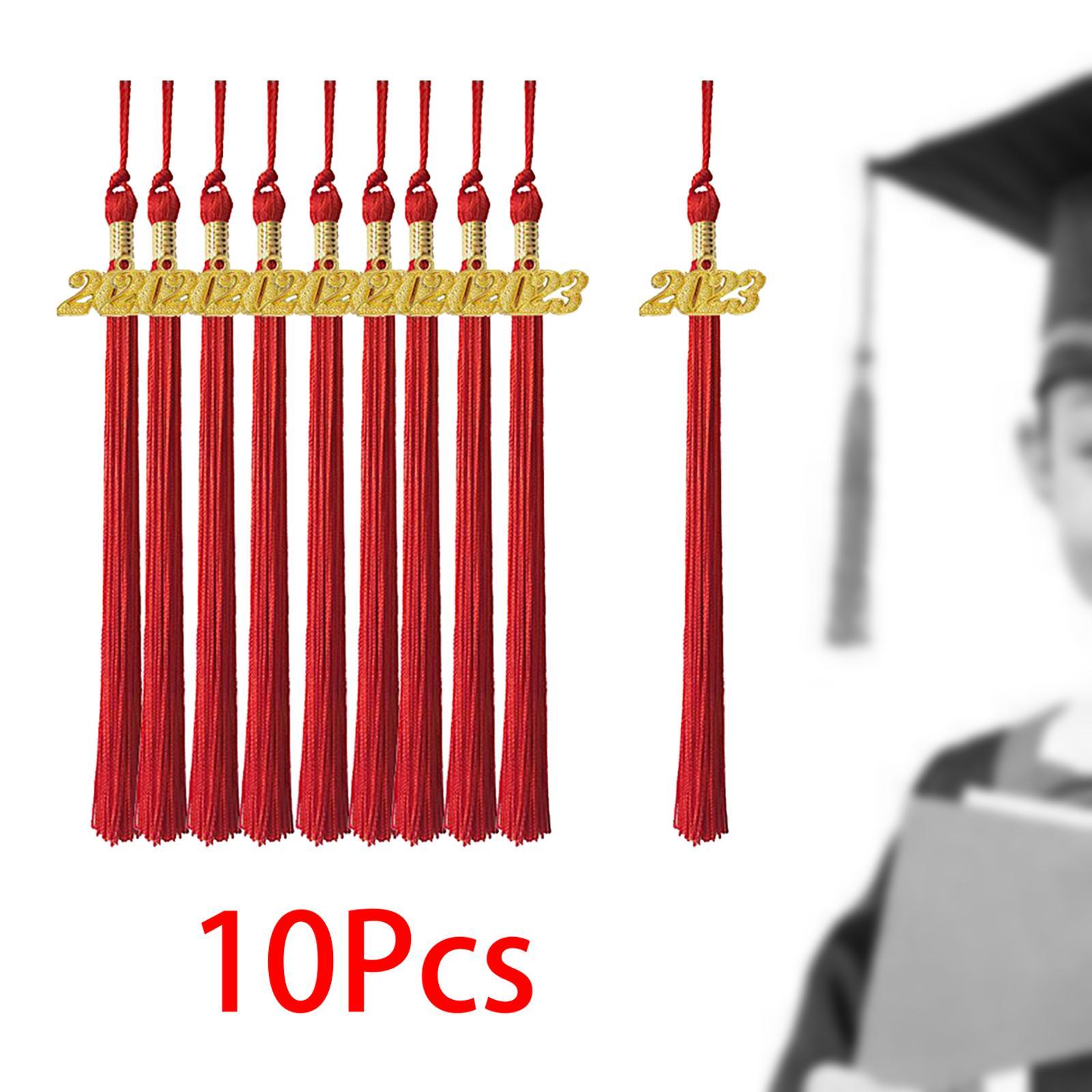 10Pcs 2023 Graduation Cap Tassels Single Color 15 inch for Party Accessories