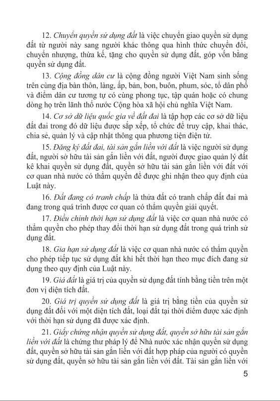 Sách - Luật Đất Đai (Nước Cộng Hòa Xã Hội Chủ Nghĩa Việt Nam - Sữa đổi bổ sung năm 2024) - ndbooks