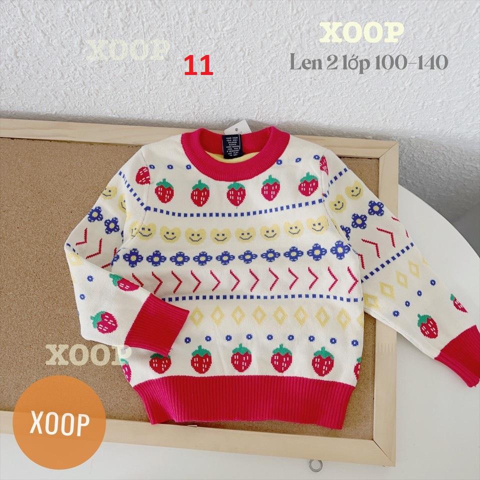 Áo len dệt kim 2 lớp dày dặn hàng mingyang quảng châu cao cấp size 100-140 (2-6 tuổi)