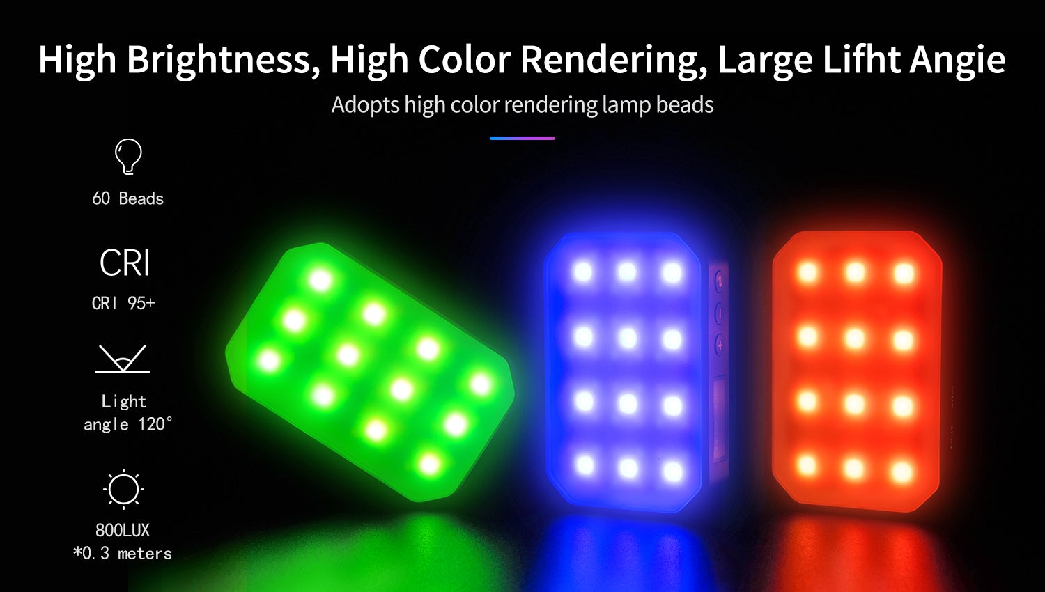 ULANZI VL60 RGB (2500-9000K) - HÀNG CHÍNH HÃNG - Đèn LED đổi màu RGB | 36.000 màu | 20 hiệu ứng đặc biệt | 2450mAh