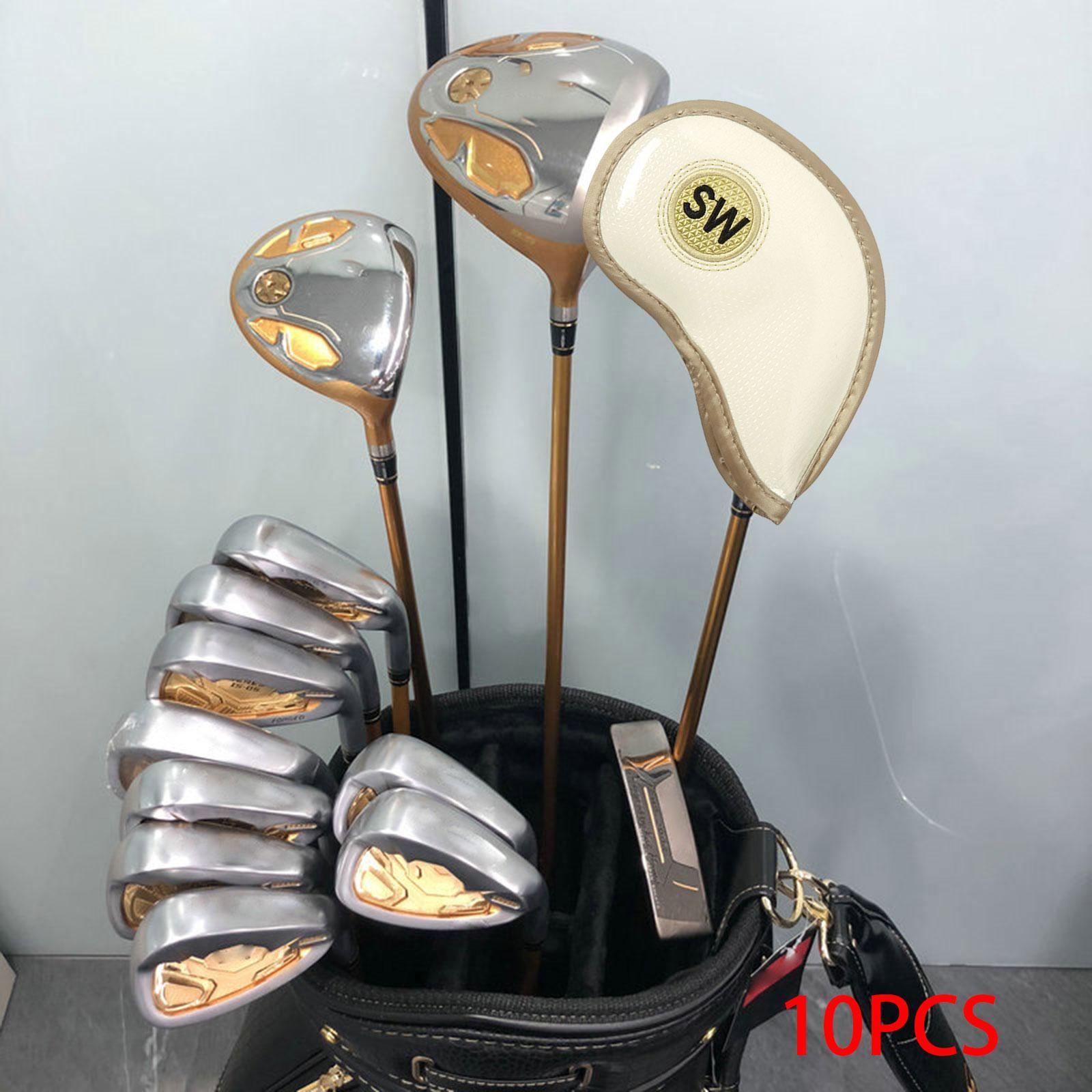 10Pcs Golf Iron Headcovers Set with Tags Scratch Resistant Golf Iron Covers Set Golf Club Head Covers Protection Wrap for Golfer Equipment