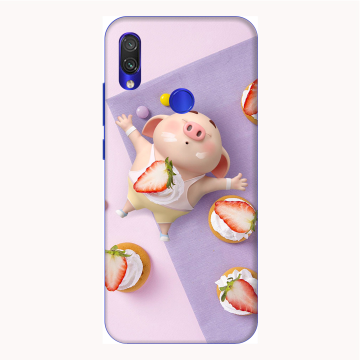 Ốp lưng điện thoại Xiaomi Redmi 7 hình Heo Con Ăn Dâu - Hàng chính hãng