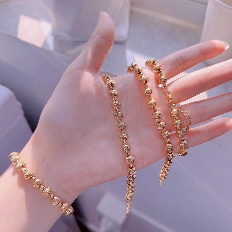 Lắc tay bi mạ vàng 18k bền màu siêu sáng vòng tay Kami
