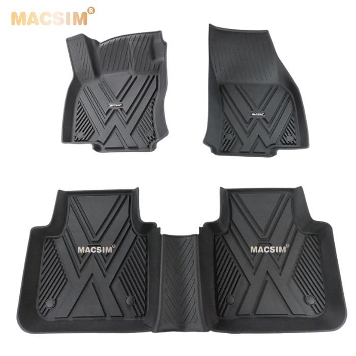 Thảm lót sàn xe ô tô  Volkswagen Tiguan L 2018+ Nhãn hiệu Macsim chất liệu nhựa TPE cao cấp