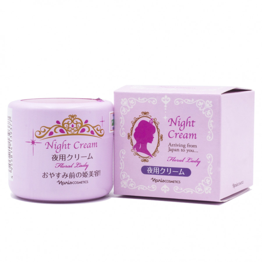 Kem Dưỡng Ban Đêm Làm Sáng Da, Ngăn Ngừa Sạm Nám Naris Cosmetic Floral Lady Night Cream (49g) – Hàng Chính Hãng