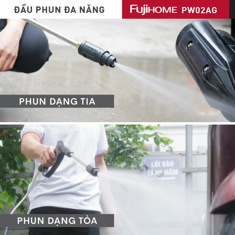 Máy phun xịt rửa SakuzaJapan áp lực cao dây đồng nhập khẩu khả năng chỉnh áp lực tự hút nước chế độ tự ngắt mở khi dùng vòi phun